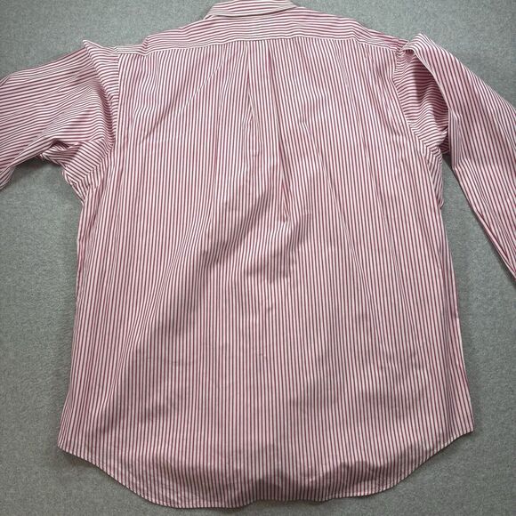 Polo Ralph Lauren Shirt XL Mens Light Red Striped‎ 100% Cotton Long Sleeve - Picture 6 of 13